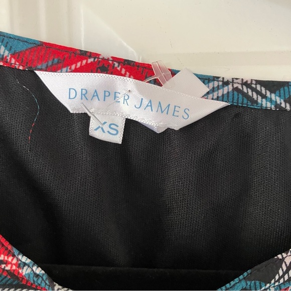 NWOT Draper James Sheer Plaid Overlay Shift Dress W Ruffle Hem SZ XS - Picture 5 of 7